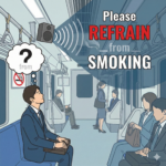 電車のアナウンスでのrefrain from smokingのfromがほとんど聞こえないのですが