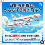 政府専用機はかならず２機飛ばすというのは本当ですか？